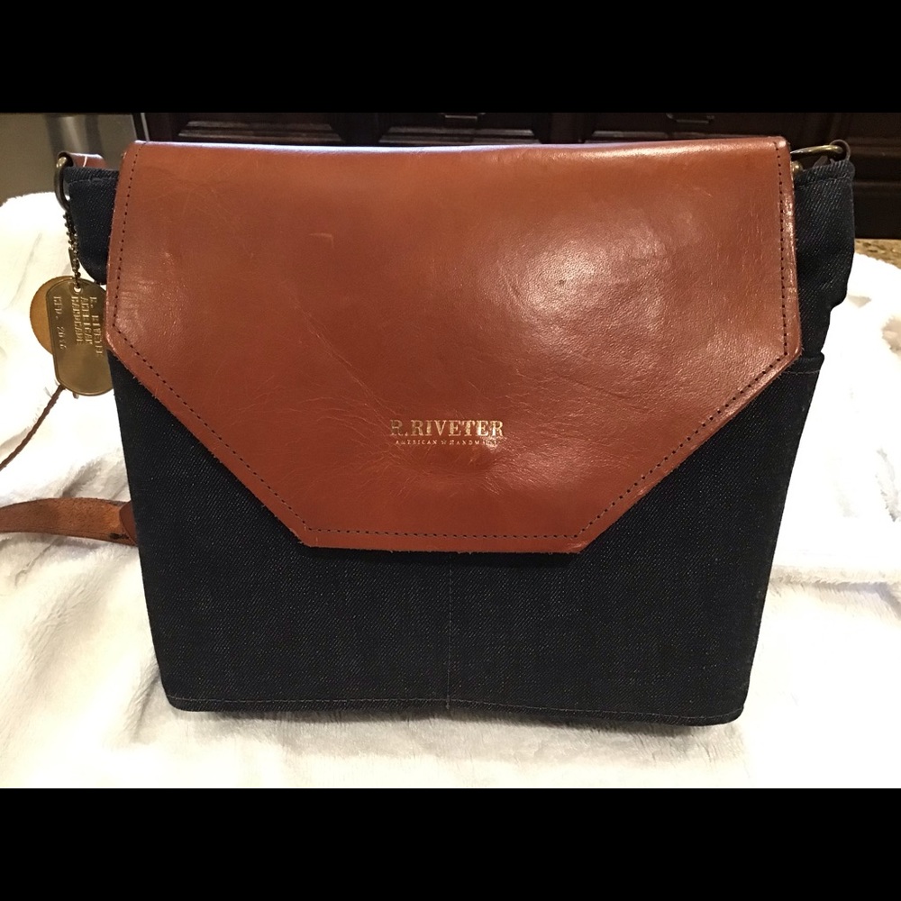 R. Riveter Hobby in Denim and soft brown leather